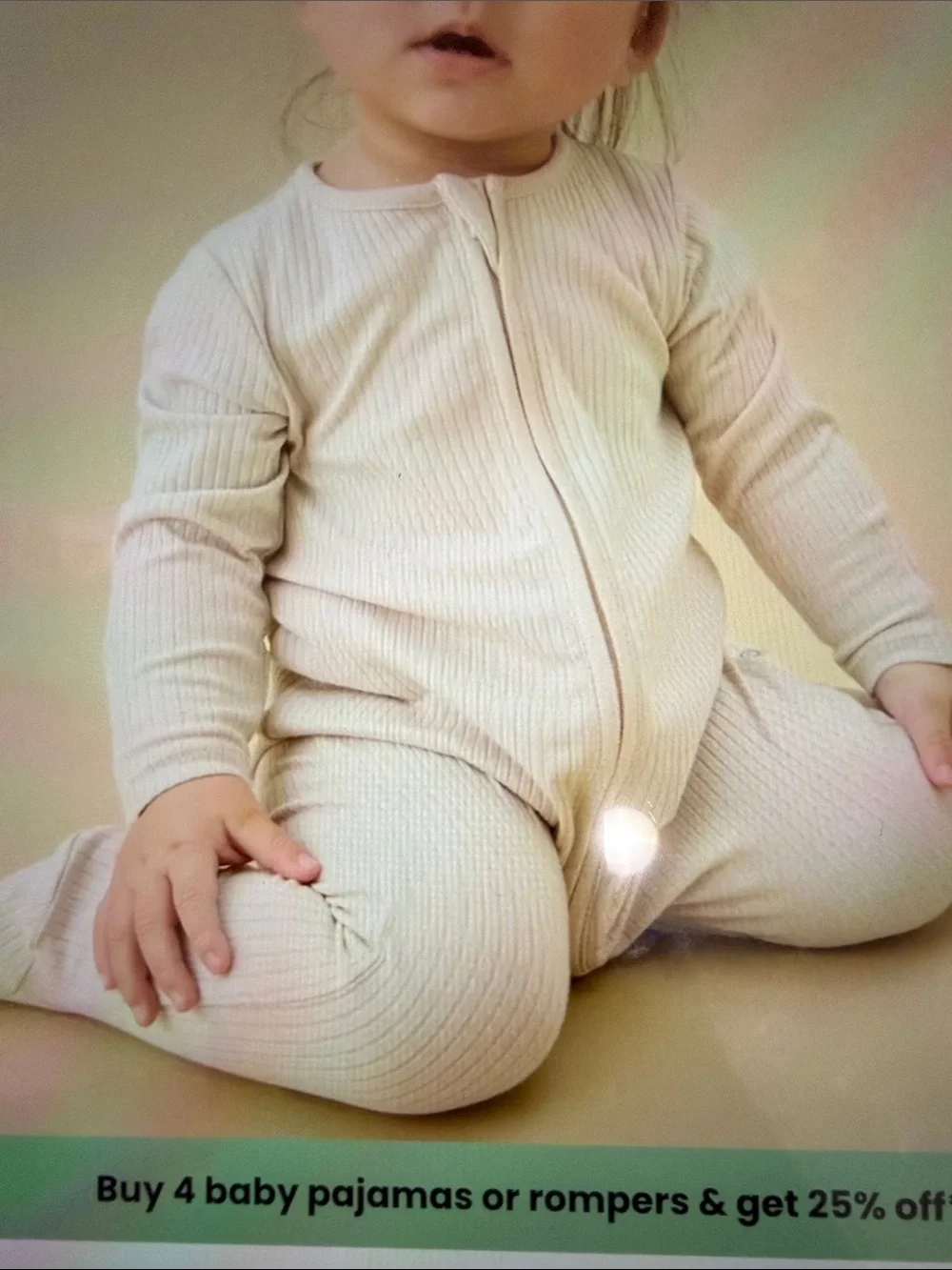 Morí Ribbed clever zip footed baby pajamas 0-3